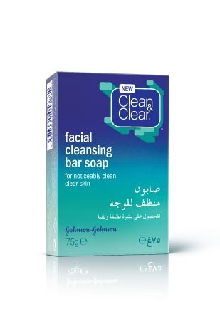 J&J CLEAN&CLR. FACIAL CLEANS BAR SOAP 75GM صابون منظف للوجه 75 جم
