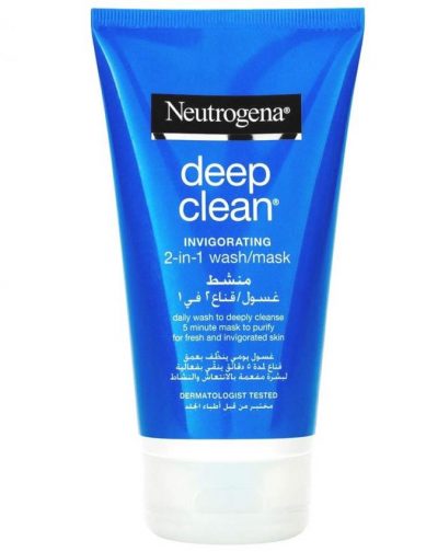 NEUTROG. DEEP CLEAN WASH&MASK 2*1 150ML F.SK غسول للوجه، ديب كلين، منشط غسول/قناع 2 في 1، 150 مل