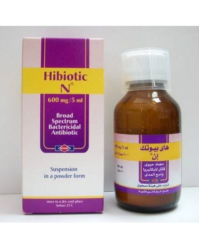 HIBIOTIC – N – 600 MG / 5 ML SUSP 80 ML هيبيوتيك - ن - 600 مجم / 5 مل شراب 80 مل