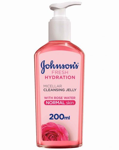 J&J FRESH HYDRAT MICELLAR CLEANS GEL 200ML ترطيب منعش، للبشرة العادية بماء الورد، 200 مل