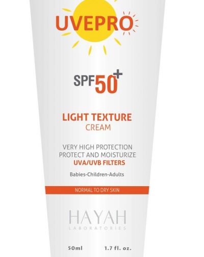 UVEPRO LIGHT TEXTURE CR SPF 50+ 50ML كريم خفيف بمعامل حماية من أشعة الشمس 50+ من حياة – 50 مل
