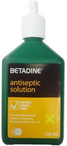 BETADINE 10% ANTISEPTIC – SOL – 120 ML مطهر بيتادين مطهر (بوفيدون ايودين 10%) 120 مللى